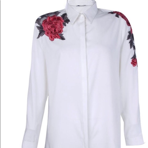 Brand new paula boutique floral applique shirt - Picture 2 of 6